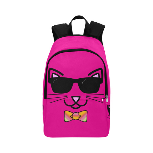 Cool Cat Wearing Bow Tie and Sunglasses Fabric Backpack for Adult (Model 1659)