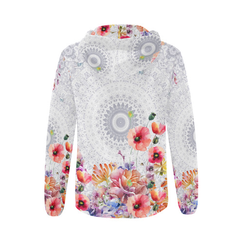 Flower Field All Over Print Full Zip Hoodie for Women (Model H14)