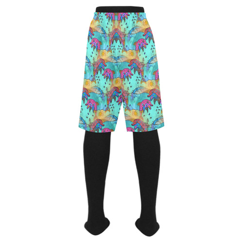 Dolphin Popart by Nico Bielow Men's Swim Trunk (Model L21)