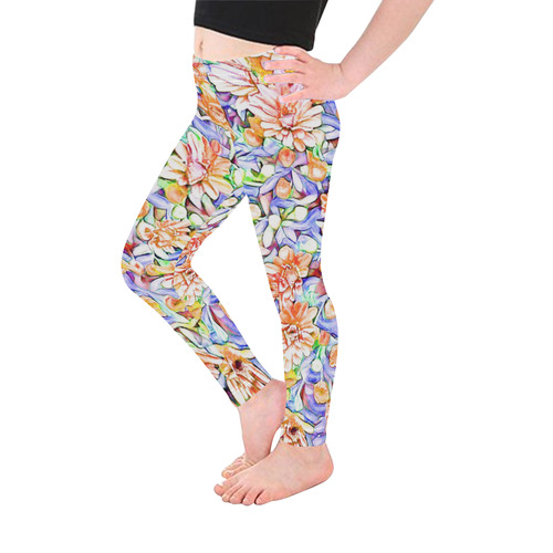 lovely floral 31D by FeelGood Kid's Ankle Length Leggings (Model L06)