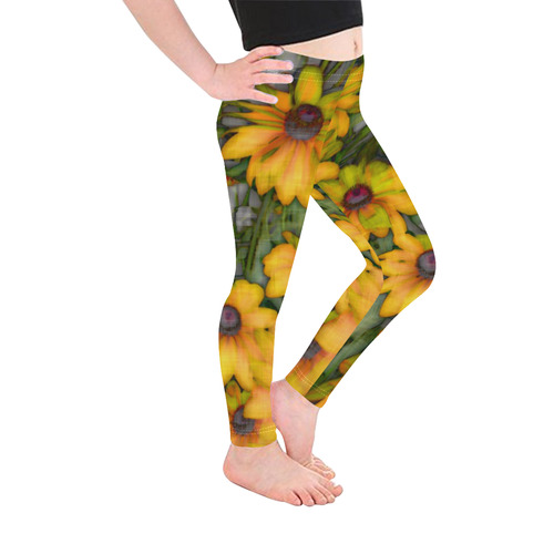 Amazing Floral 28A by FeelGood Kid's Ankle Length Leggings (Model L06)