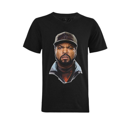 Ice Cube Oil Painting Tee Men's V-Neck T-shirt  Big Size(USA Size) (Model T10)