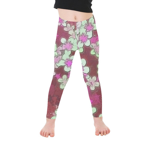 lovely floral 29 B by FeelGood Kid's Ankle Length Leggings (Model L06)