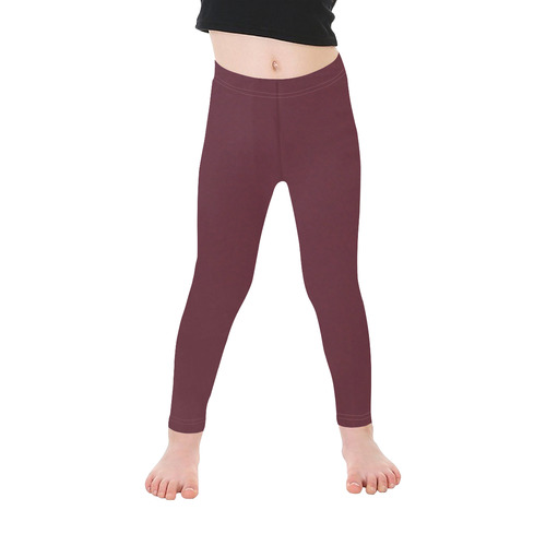 Designer Color Solid Tawny Port Kid's Ankle Length Leggings (Model L06)