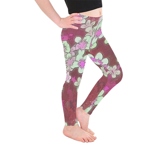 lovely floral 29 B by FeelGood Kid's Ankle Length Leggings (Model L06)