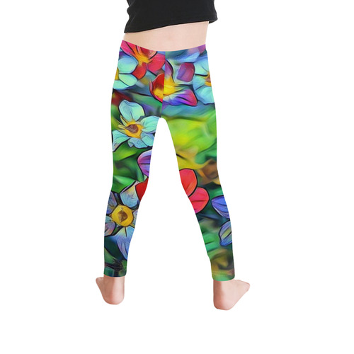Amazing Floral 29B by FeelGood Kid's Ankle Length Leggings (Model L06)