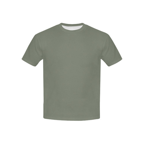 Designer Color Solid Camouflage Green Kids' All Over Print T-shirt (USA Size) (Model T40)