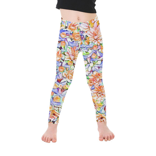 lovely floral 31D by FeelGood Kid's Ankle Length Leggings (Model L06)