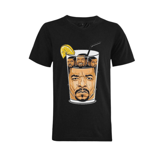 Ice Cube Ice T  - Big and Tall Men's V-Neck T-shirt  Big Size(USA Size) (Model T10)