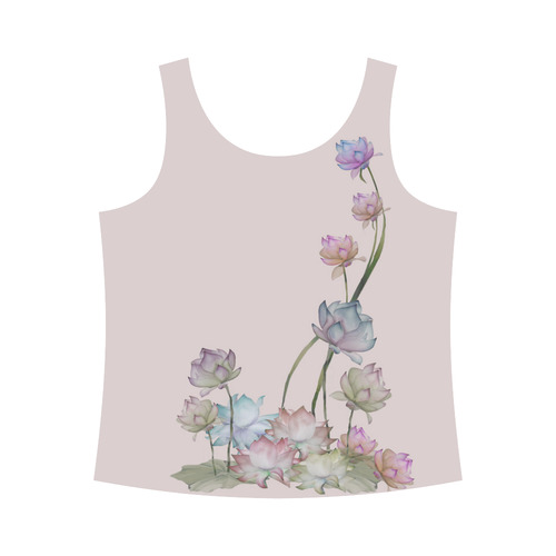 Lotus Rose All Over Print Tank Top for Women (Model T43)