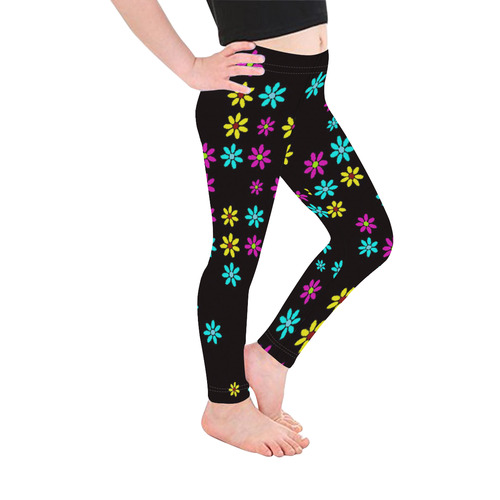 Floral Fabric 2B Kid's Ankle Length Leggings (Model L06)