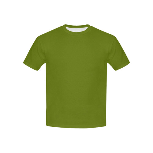 Designer Color Solid Olive Green Kids' All Over Print T-shirt (USA Size) (Model T40)