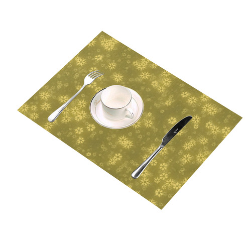 Snow stars golden Placemat 14’’ x 19’’ (Set of 2)