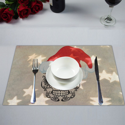 Christmas skull with star bokeh Placemat 14’’ x 19’’ (Two Pieces)