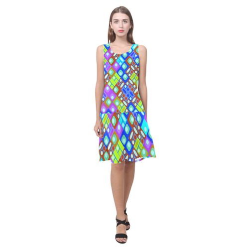 pattern factory 32b by JamColors Sleeveless Splicing Shift Dress(Model D17)