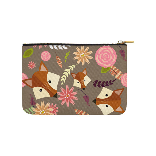 Floral Foxes Carry-All Pouch 9.5''x6''