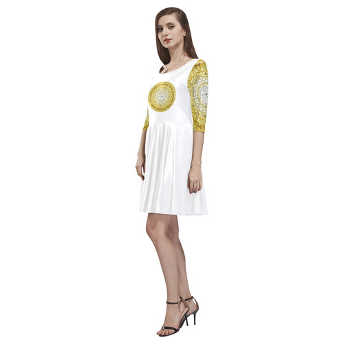 protection from Jerusalem of gold Tethys Half-Sleeve Skater Dress(Model D20)