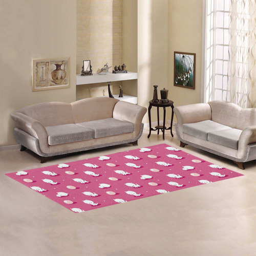 Kid's Pink Pretty Kitty Area Rug 7'x3'3''