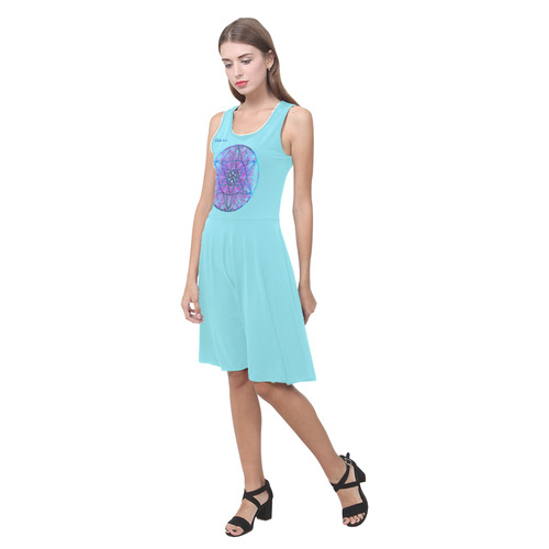 protection through an indigo wave Atalanta Casual Sundress(Model D04)