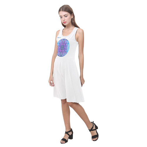 protection through an indigo wave Atalanta Casual Sundress(Model D04)