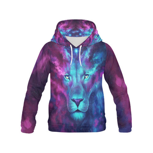 Lion All Over Print Hoodie for Women (USA Size) (Model H13)