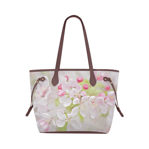 Sakura Cherry Blossom Floral Clover Canvas Tote Bag (Model 1661)