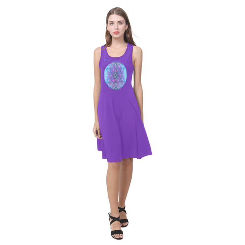 protection through an indigo wave Atalanta Casual Sundress(Model D04)