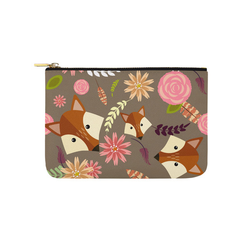 Floral Foxes Carry-All Pouch 9.5''x6''