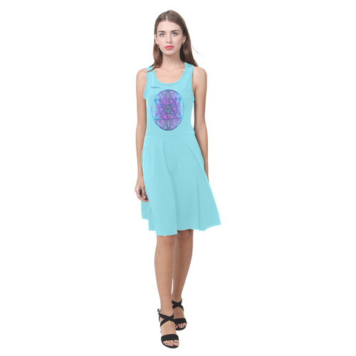 protection through an indigo wave Atalanta Casual Sundress(Model D04)