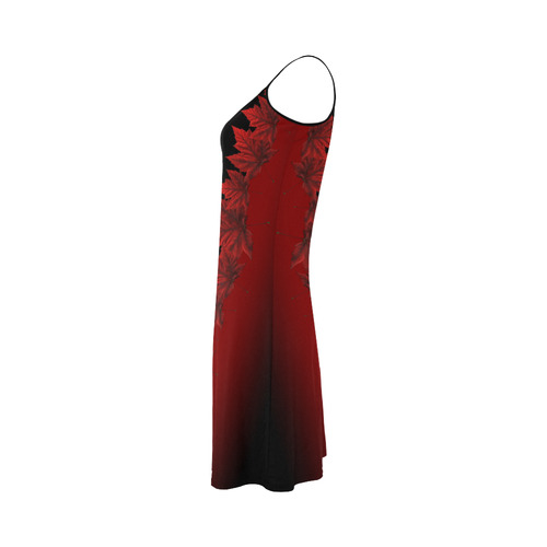 Black Canada Dresses Autumn Leaves Dress Alcestis Slip Dress (Model D05)