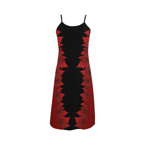 Black Canada Dresses Autumn Leaves Dress Alcestis Slip Dress (Model D05)