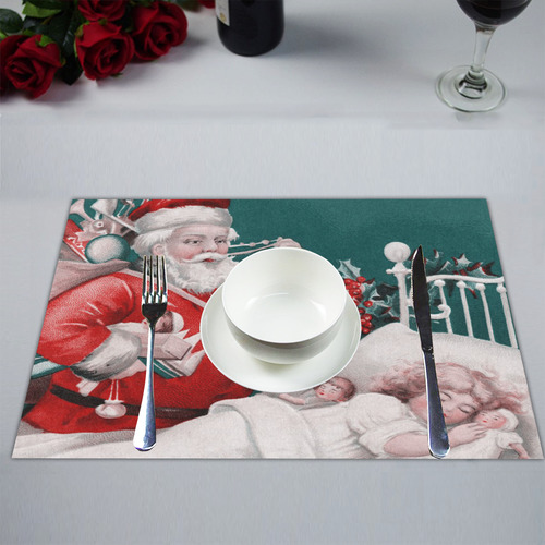 vintage christmas Placemat 14’’ x 19’’ (Two Pieces)