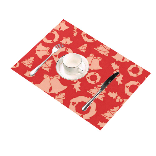 Christmas Pattern red Placemat 14’’ x 19’’ (Set of 2)