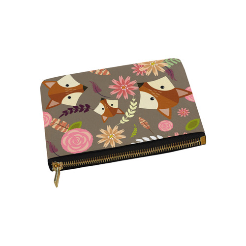 Floral Foxes Carry-All Pouch 9.5''x6''