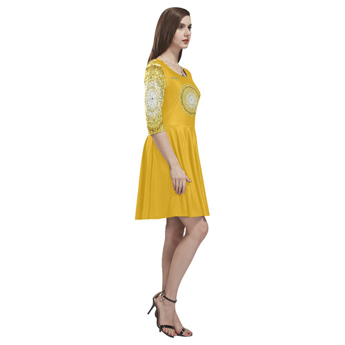 protection from Jerusalem of gold Tethys Half-Sleeve Skater Dress(Model D20)