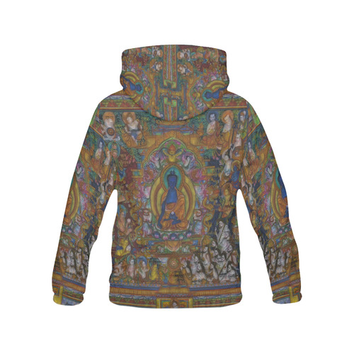 Awesome Thanka With The Holy Medicine Buddha All Over Print Hoodie for Women (USA Size) (Model H13)