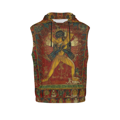 Buddhist Deity Kalachakra All Over Print Sleeveless Hoodie for Women (Model H15)