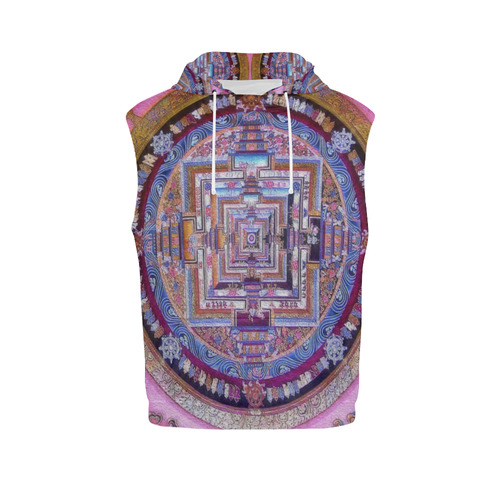 Buddhist Kalachakra Mandala All Over Print Sleeveless Hoodie for Men (Model H15)