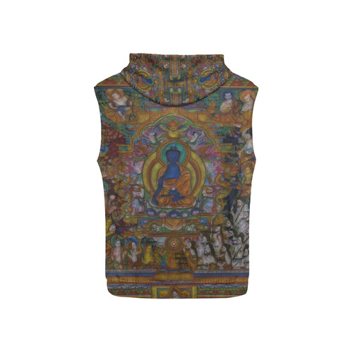 Awesome Thanka With The Holy Medicine Buddha All Over Print Sleeveless Hoodie for Kid (Model H15)