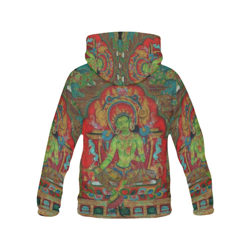 Green Tara from Tibetan Buddhism All Over Print Hoodie for Women (USA Size) (Model H13)