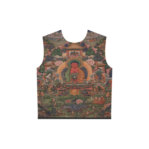 Buddha Amitabha in His Pure Land of Suvakti All Over Print Sleeveless Hoodie for Women (Model H15)