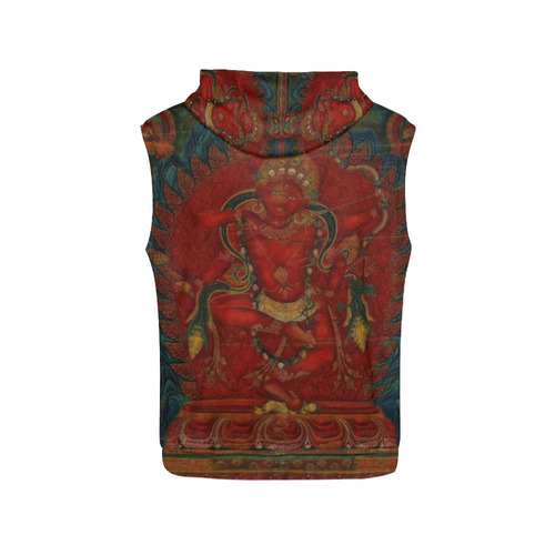Kurukulla From Tibetan Buddhism All Over Print Sleeveless Hoodie for Men (Model H15)