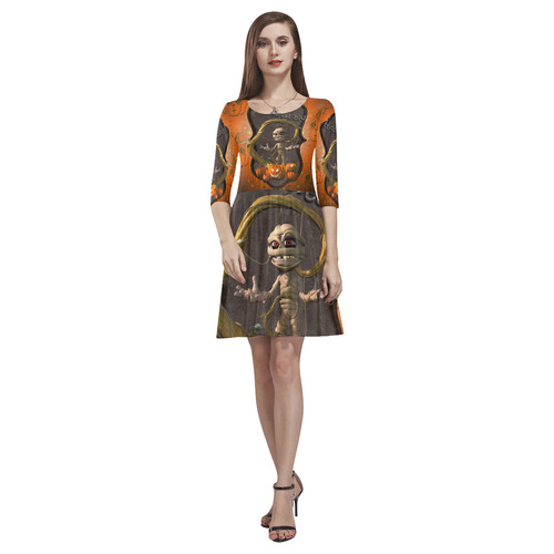 Halloween, funny mummy Tethys Half-Sleeve Skater Dress(Model D20)