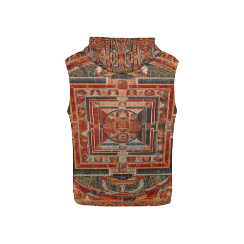 Mandala  of  Bodhisattva of Transcendent Wisdom All Over Print Sleeveless Hoodie for Kid (Model H15)