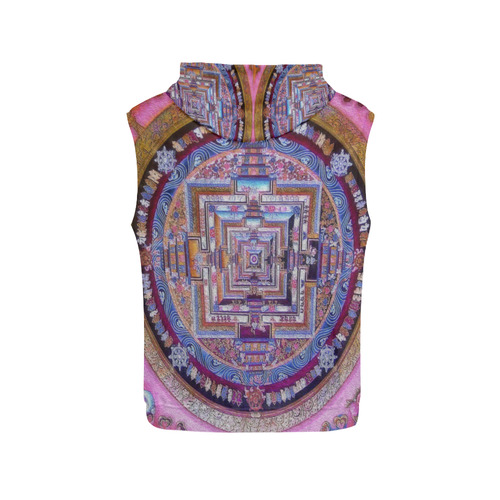 Buddhist Kalachakra Mandala All Over Print Sleeveless Hoodie for Men (Model H15)