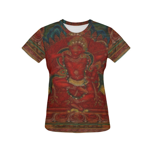 Kurukulla From Tibetan Buddhism All Over Print T-Shirt for Women (USA Size) (Model T40)