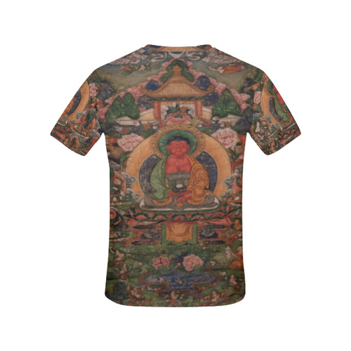 Buddha Amitabha in His Pure Land of Suvakti All Over Print T-Shirt for Women (USA Size) (Model T40)