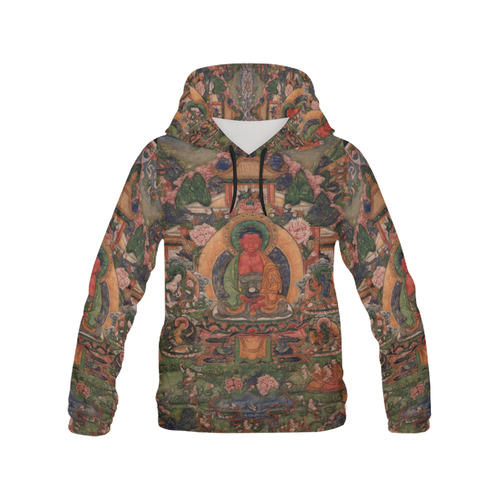 Buddha Amitabha in His Pure Land of Suvakti All Over Print Hoodie for Women (USA Size) (Model H13)