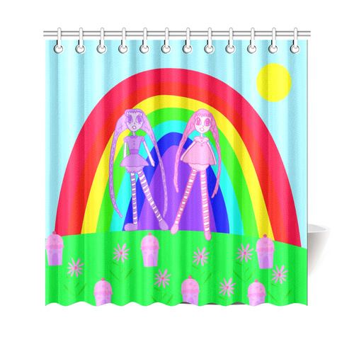 lollidollypoprainbowlandshowercurtain Shower Curtain 69"x70"