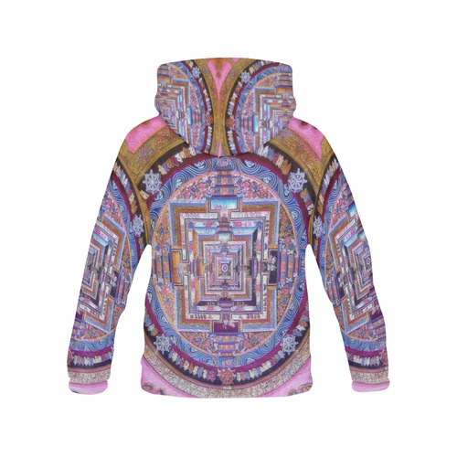 Buddhist Kalachakra Mandala All Over Print Hoodie for Women (USA Size) (Model H13)